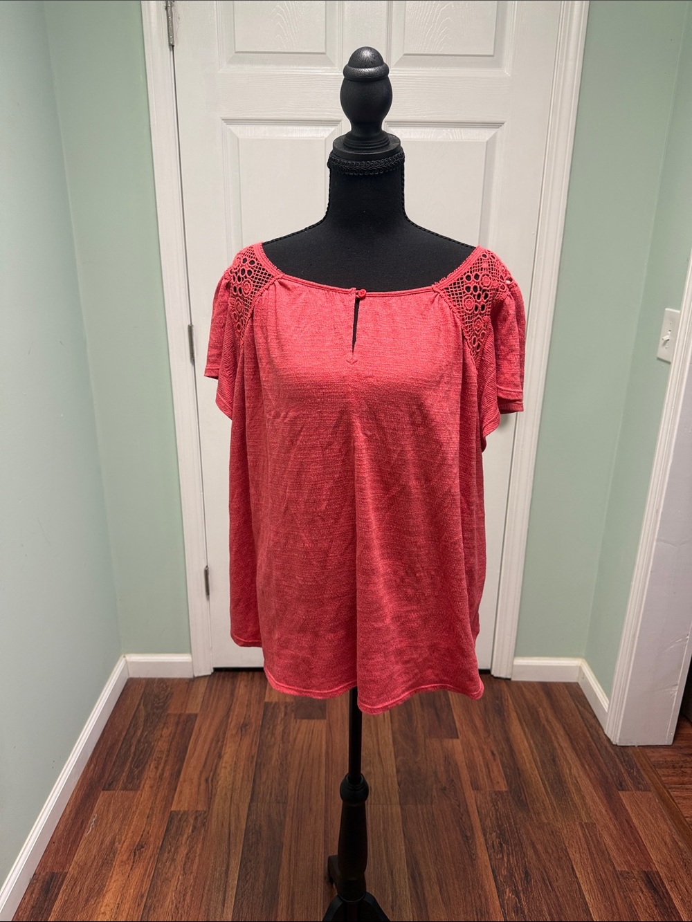 Max Studio Coral Crochet-Shoulder Knit Top